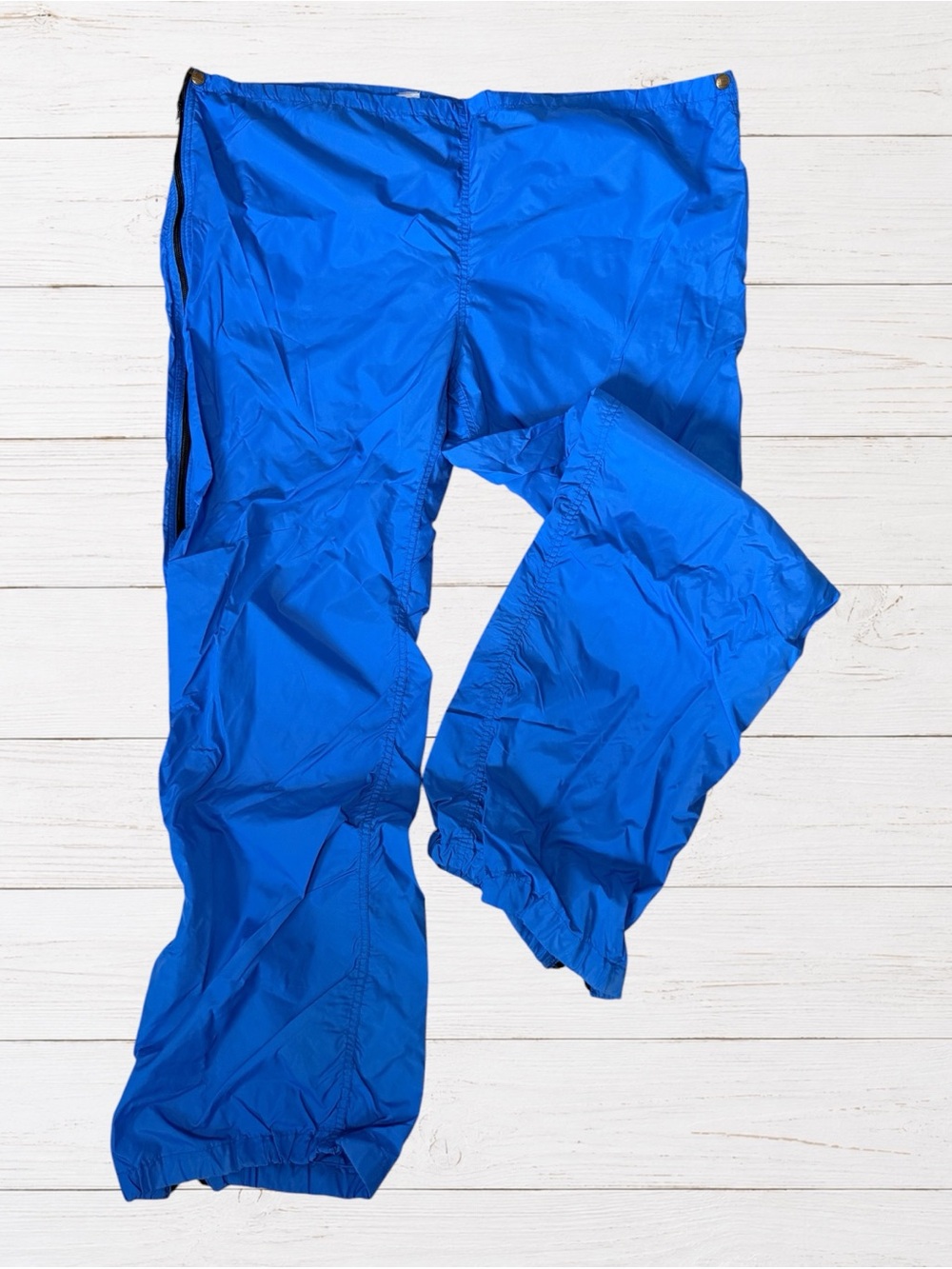 Vintage L.L.Bean XL Waterproof Full Zip Rain Pants Packable Hiking Blue